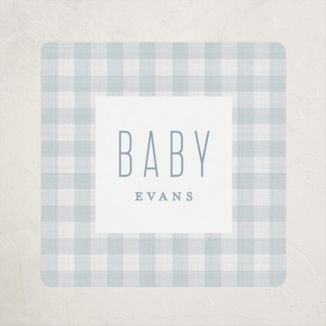 "Charming" - Baby Shower Stickers in Sky by Lea Delaveris - Close-Up