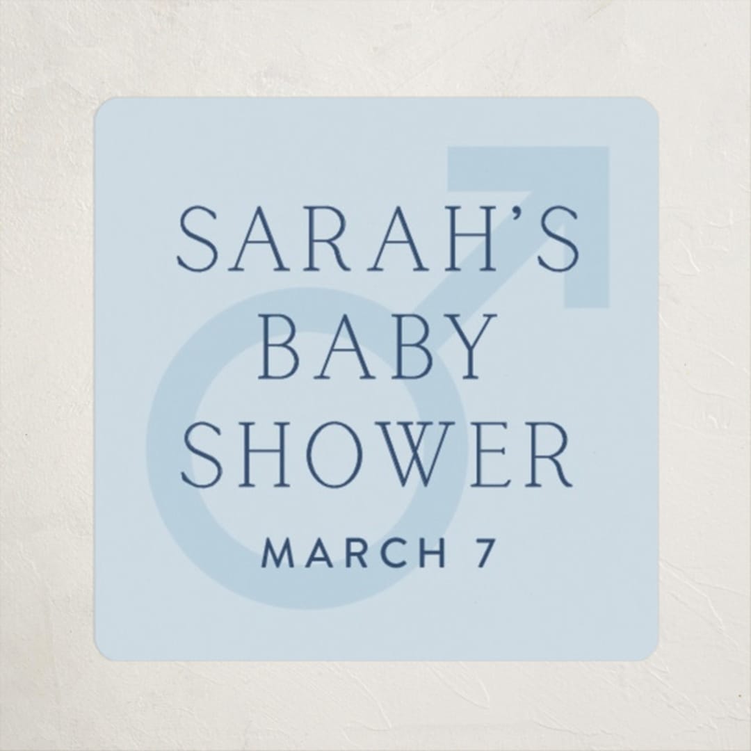 "boy oh boy!" - Baby Shower Stickers in Azure by Annie Shapiro - Close-Up