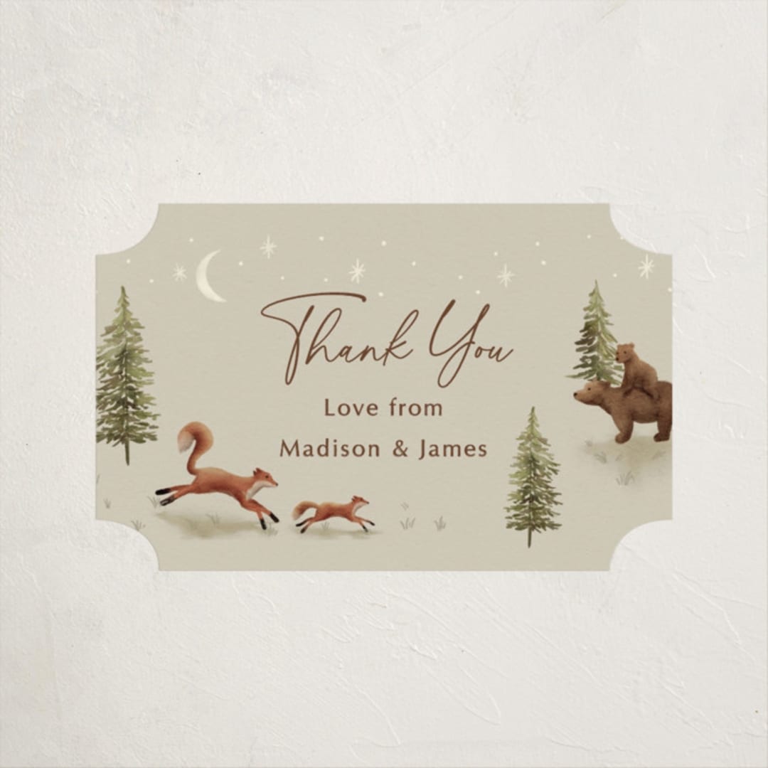 "Forest Adventure" - Baby Shower Stickers in Olive by Elly - Close-Up