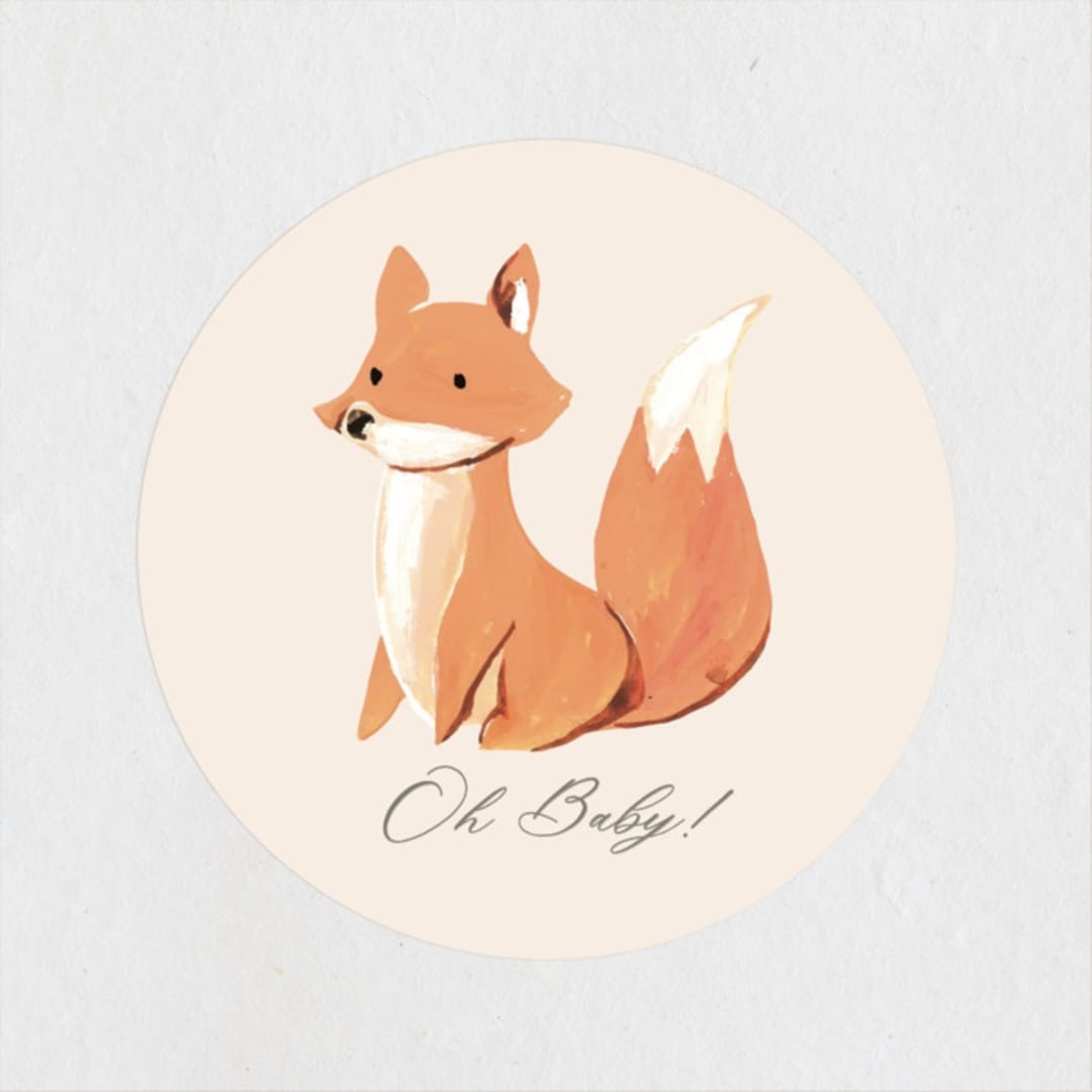 "Woodland Dreams" - Baby Shower Stickers in Sunshine by Teju Reval - Close-Up