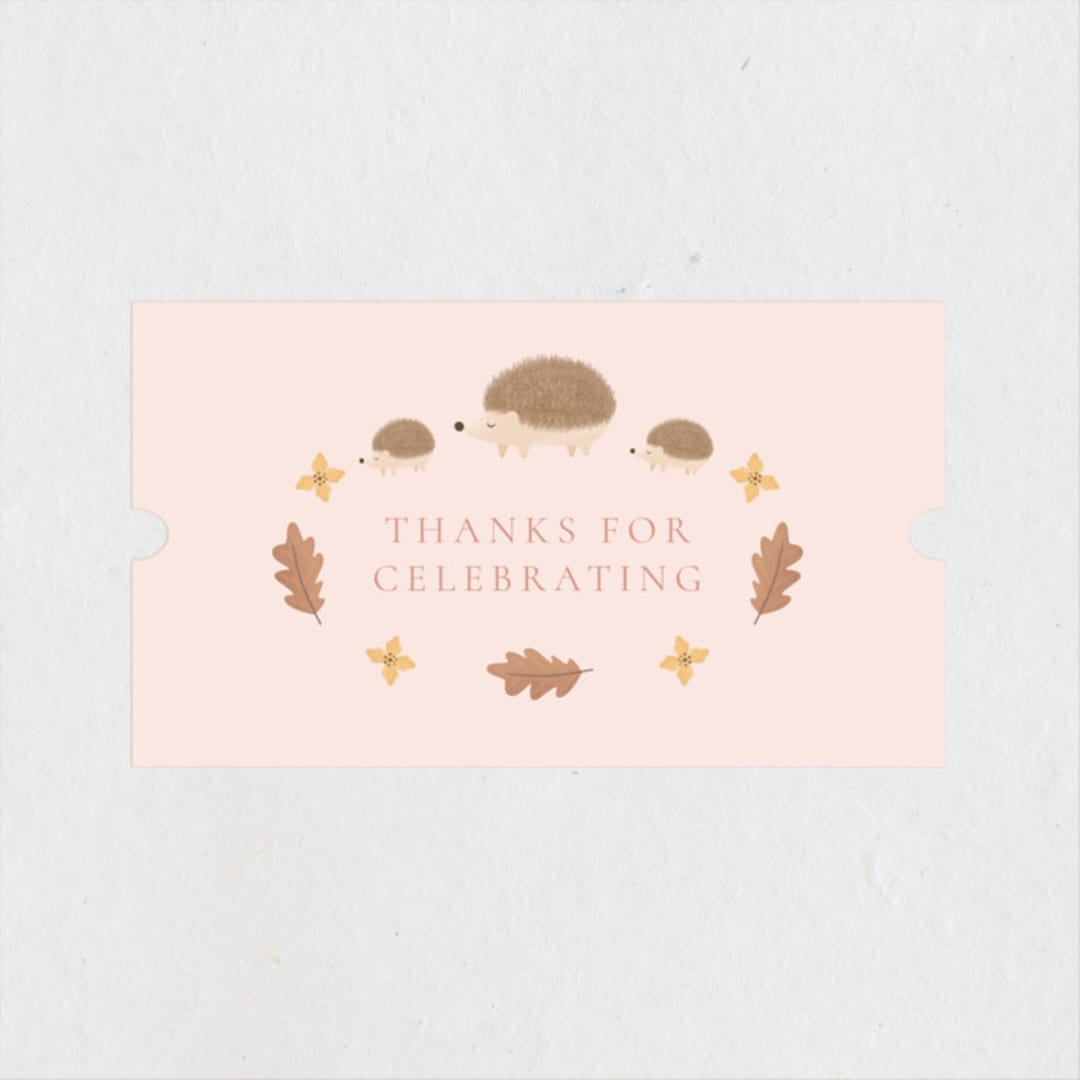 "Baby shower in the forest" - Baby Shower Stickers in Salmon by Sabrin Deirani - Close-Up