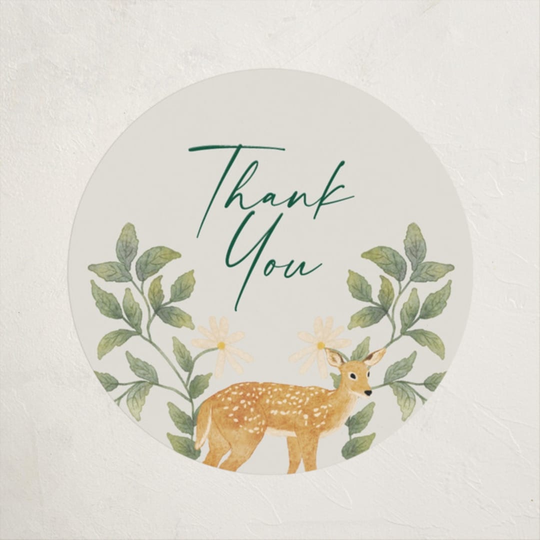 "wild forest" - Baby Shower Stickers in Cream by Elly - Close-Up