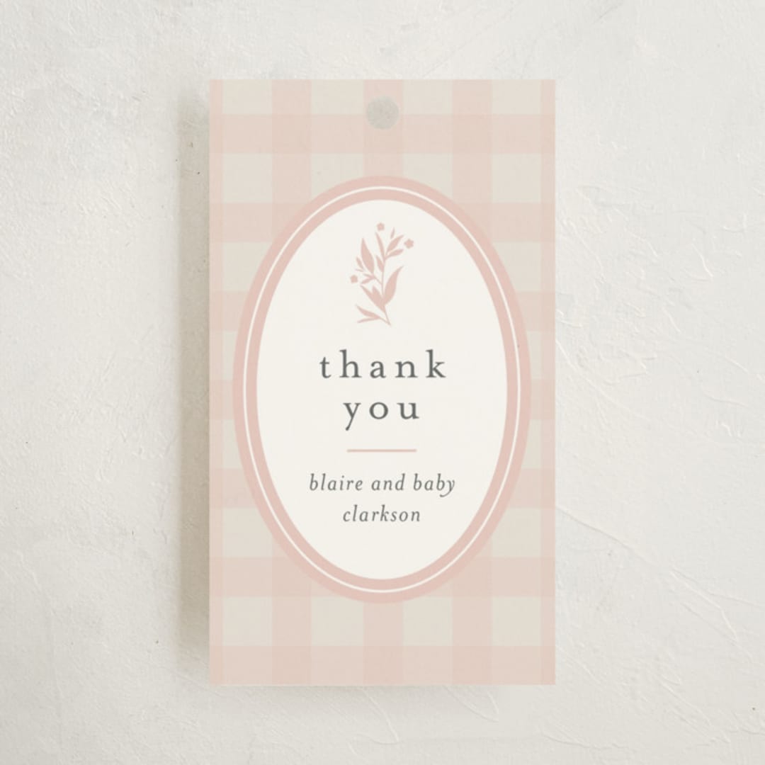 "Delicate Bloom" - Baby Shower Favor Tags in Ballet Slipper by Jessica Williams - Front
