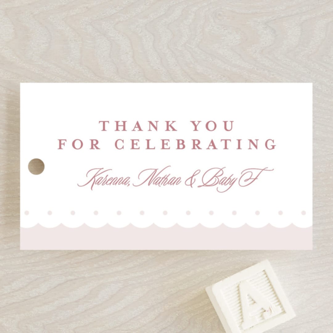 "Sweet scallop" - Baby Shower Favor Tags in Ballerina by Lea Delaveris - Front