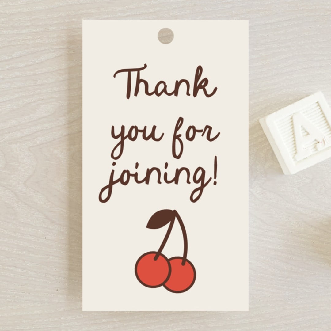 "Cherry on Top" - Baby Shower Favor Tags in Sundae by Megan Davis - Front