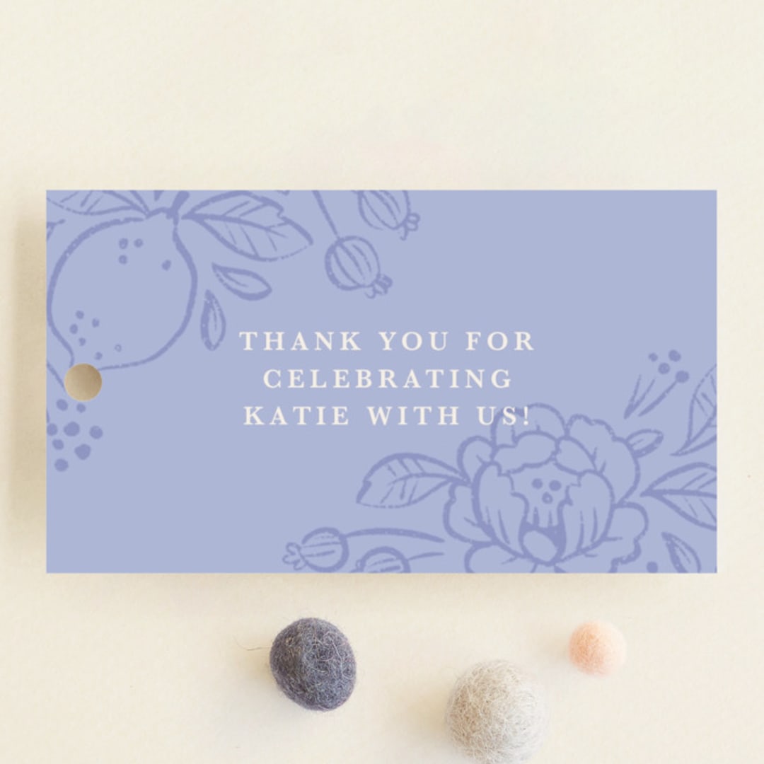 "Love Birds" - Baby Shower Favor Tags in Porcelain by Rebecca Smith - Front