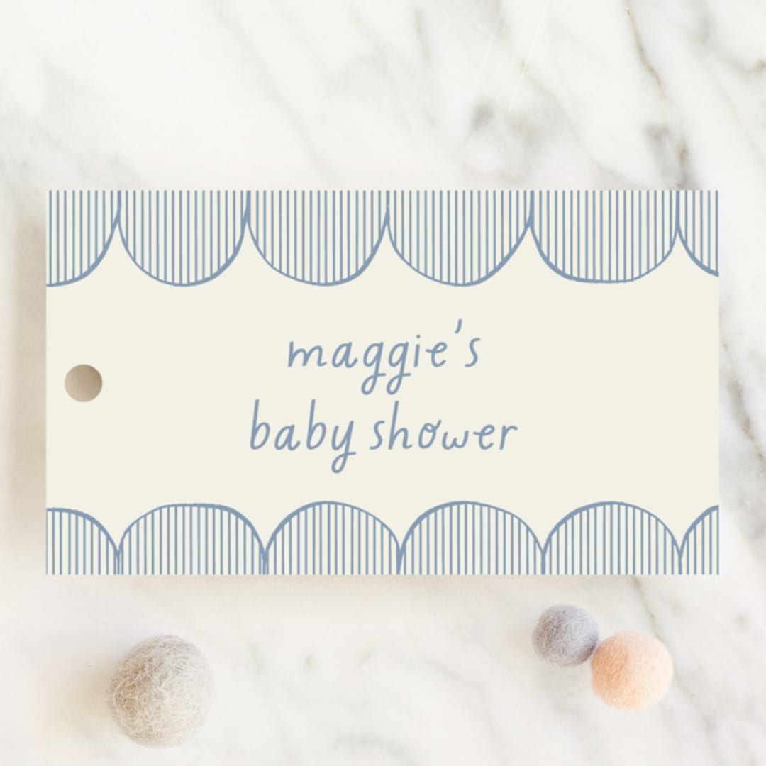 "Florence" - Baby Shower Favor Tags in Sky by Kelly Watkins - Front