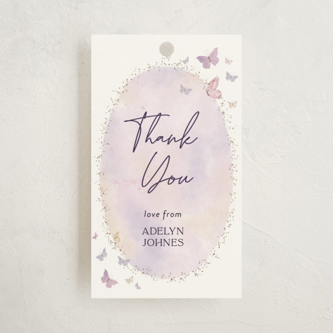 "Fabled" - Baby Shower Favor Tags in Blush by Jelena Vuletic - Front