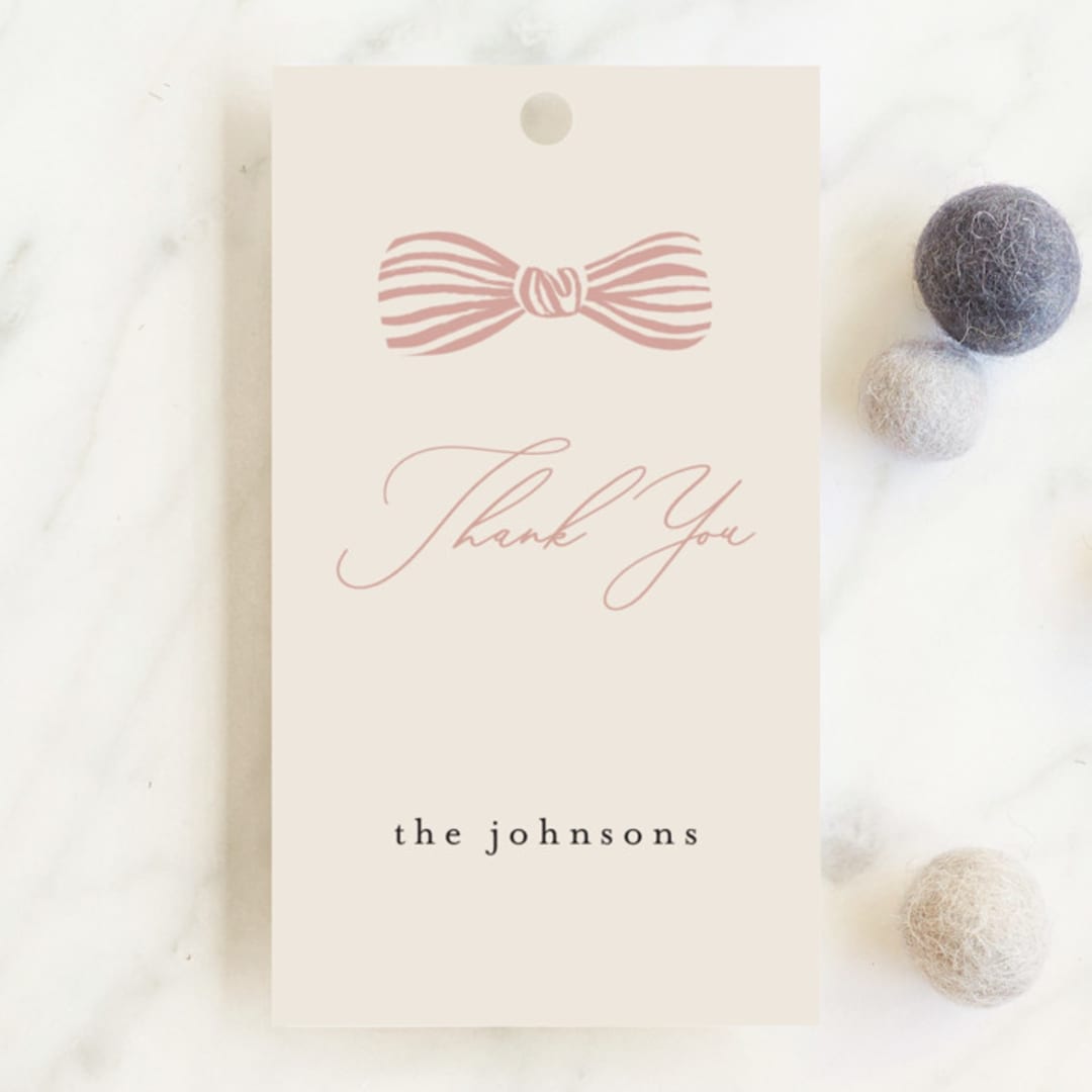 "Neddy" - Baby Shower Favor Tags in Petal by Carrie ONeal - Front