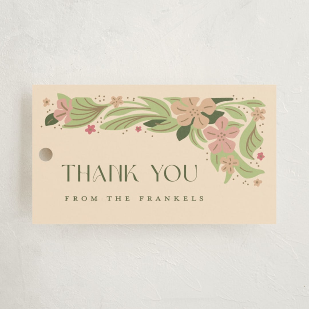 "Bright Botanical Border" - Baby Shower Favor Tags in Petal by Katie Zimpel - Front