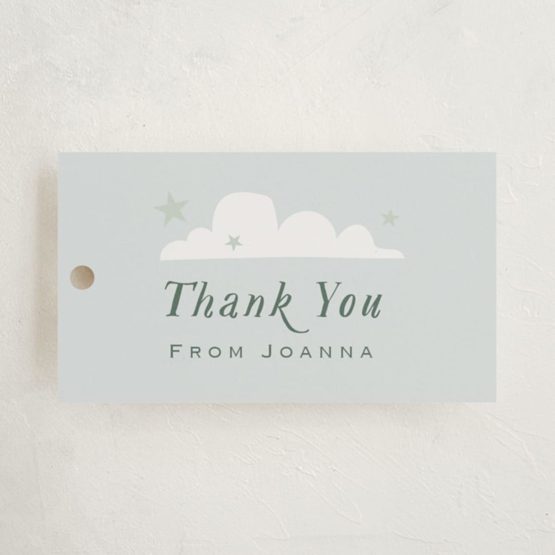 "Little Explorer" - Baby Shower Favor Tags in Powder by Hannah Williams - Front