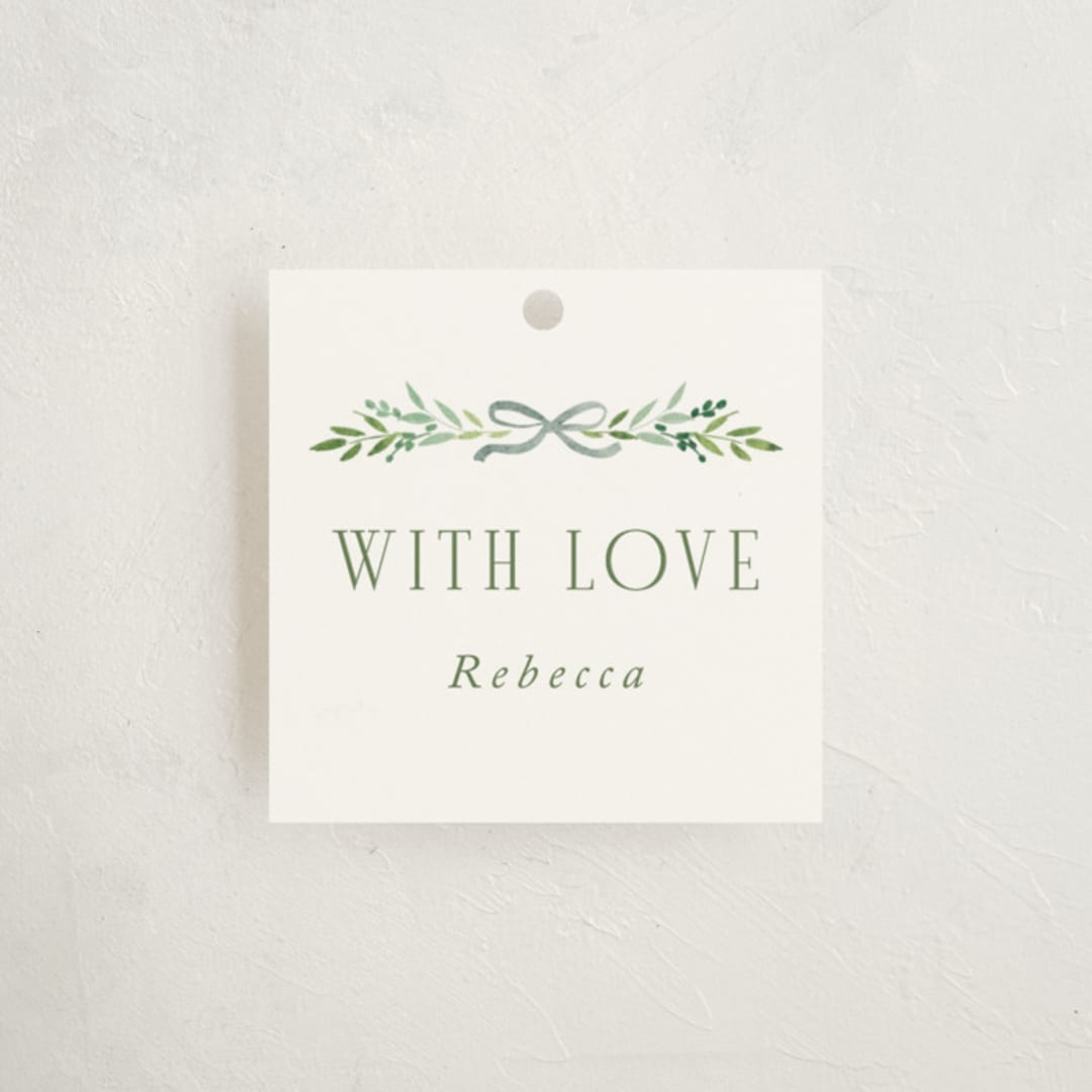 "Little Bebe" - Baby Shower Favor Tags in Meadow by Petra Kern - Front