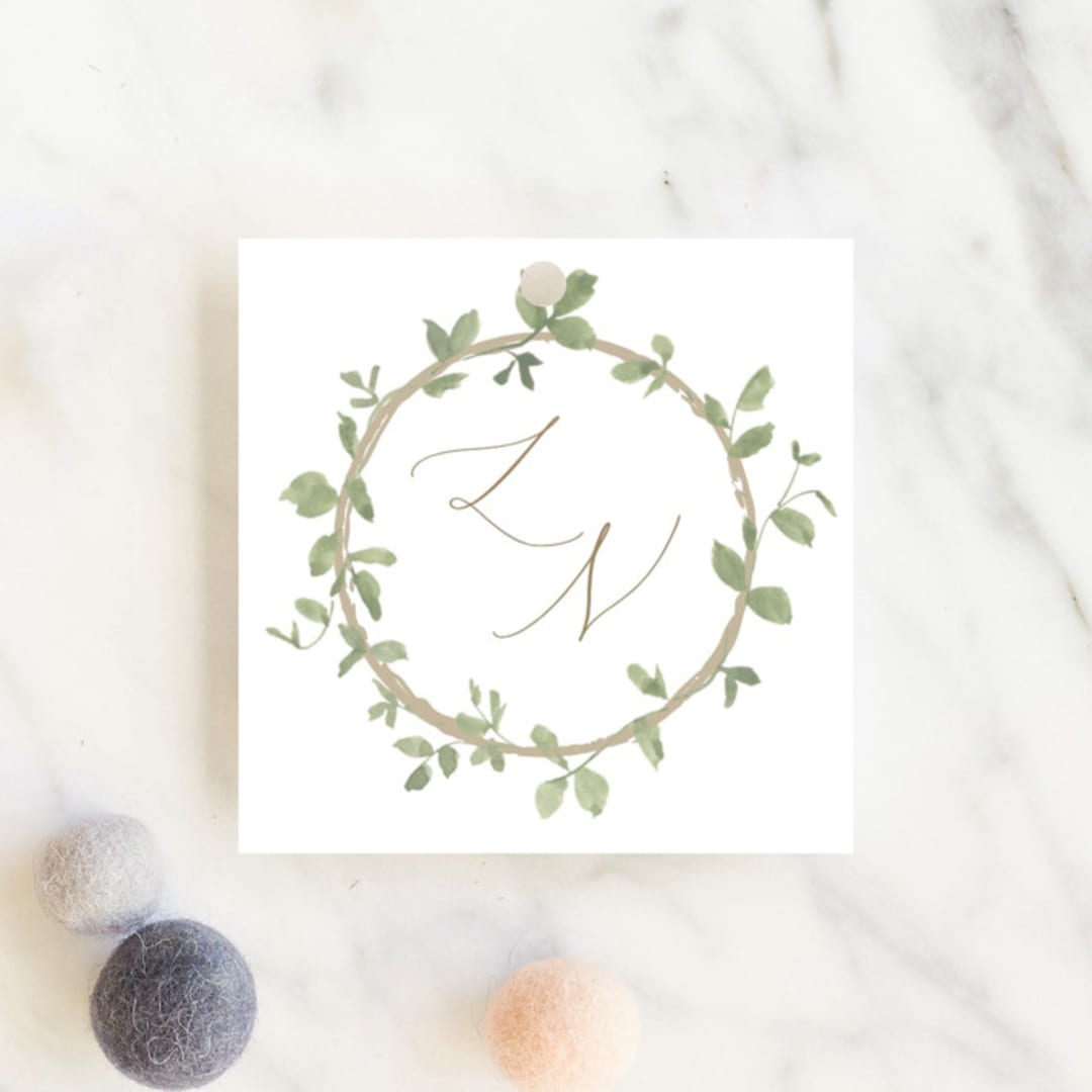 "Canopy" - Baby Shower Favor Tags in Ivy by Everett Paper Goods - Front