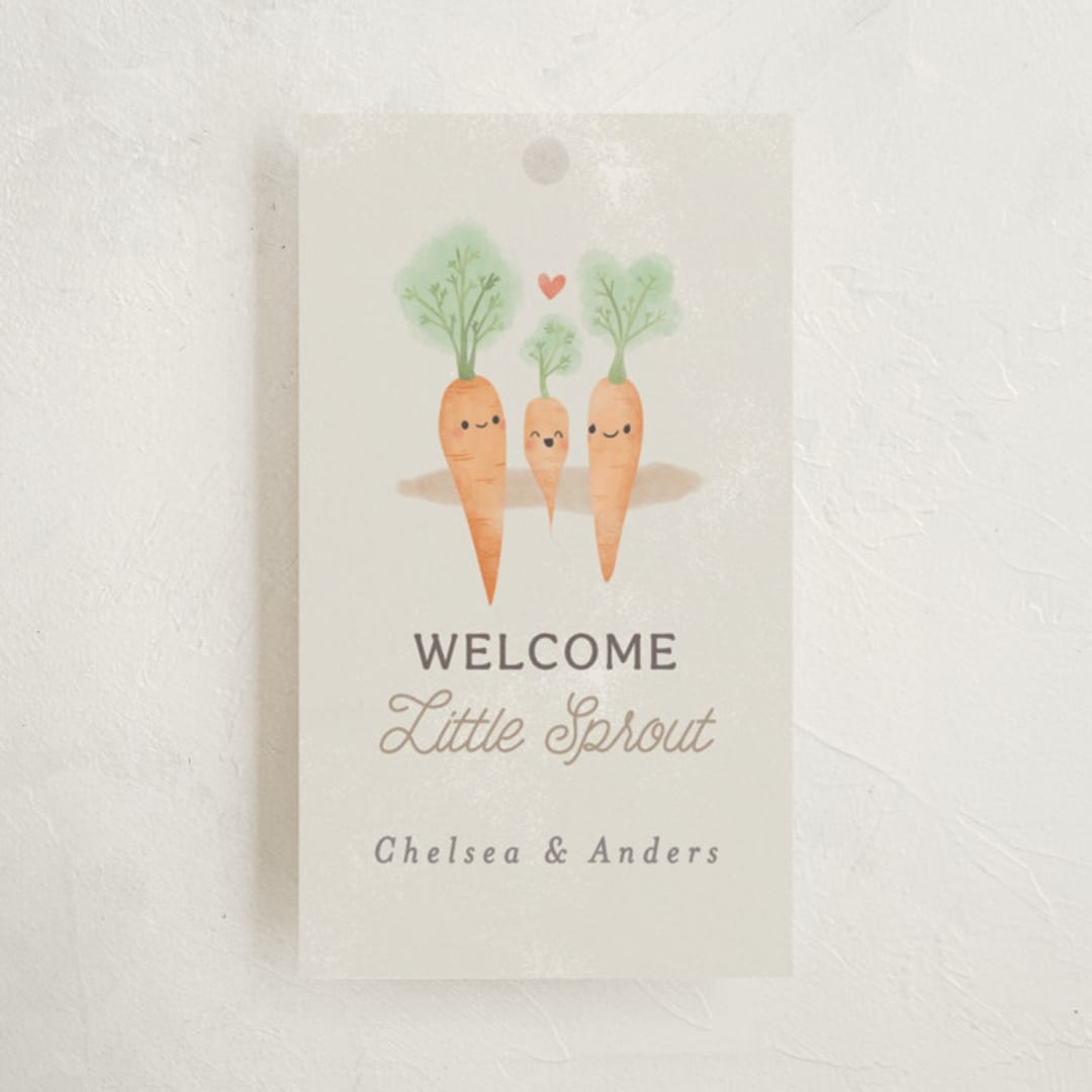 "Little Sprout" - Baby Shower Favor Tags in Grain by Itsy Belle Studio - Front