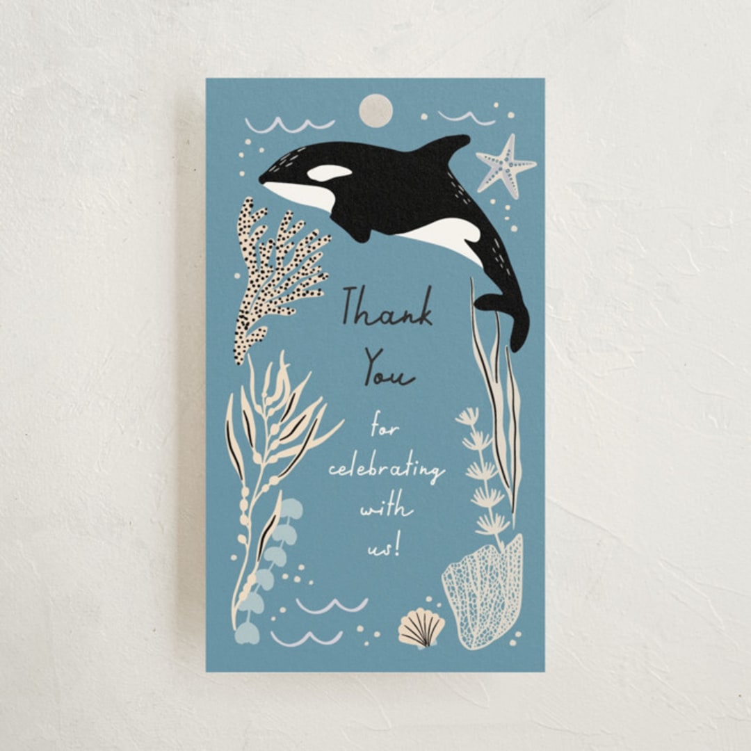 "Under the Sea Creatures" - Baby Shower Favor Tags in Ocean by Alethea and Ruth - Front