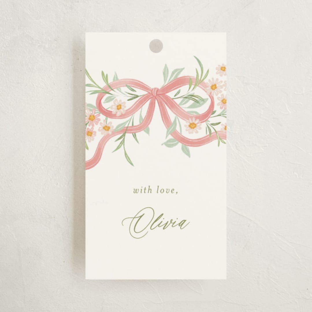 "Sweet Child" - Baby Shower Favor Tags in Blush by Paper Raven Co. - Front