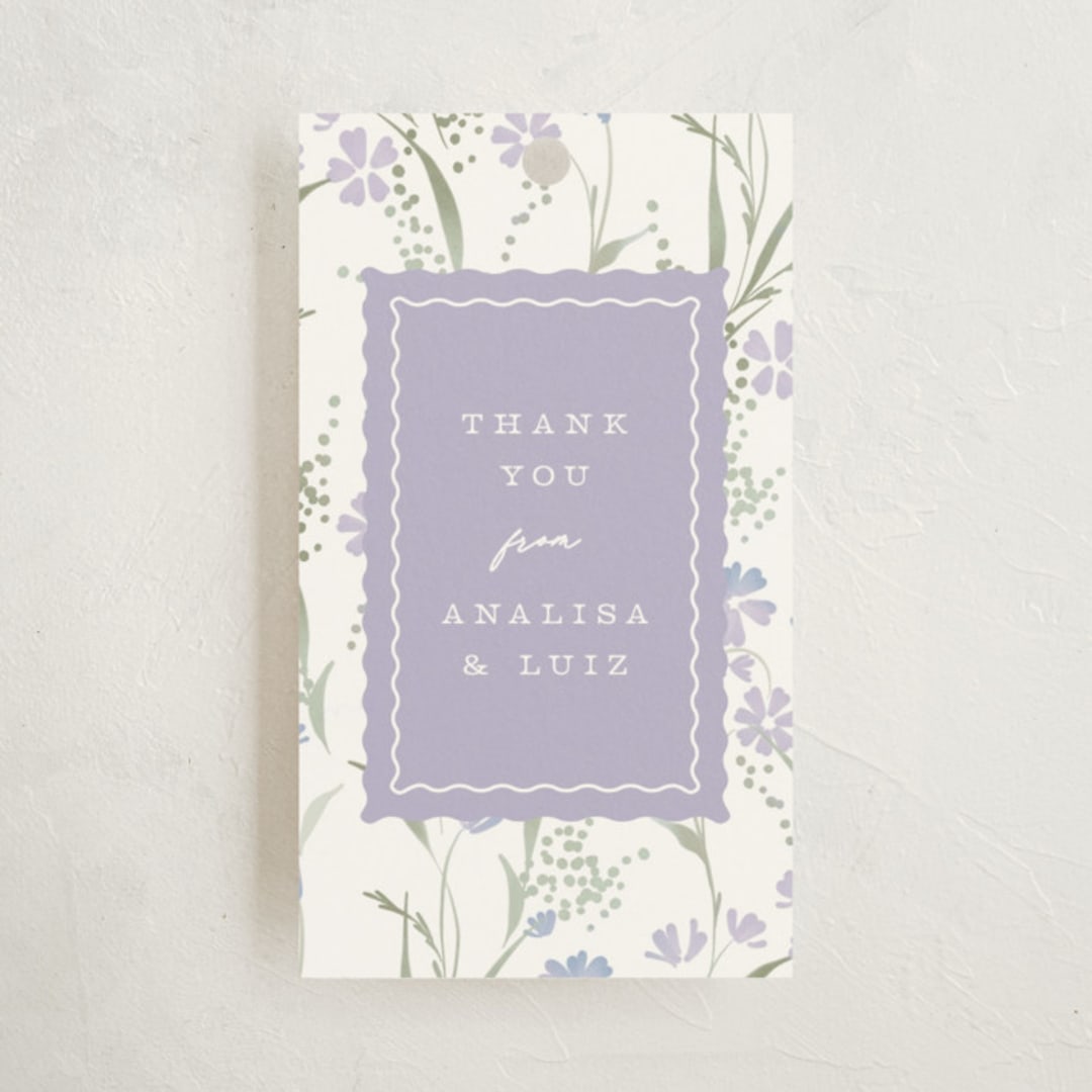 "Lottie" - Baby Shower Favor Tags in Lilac by Erin L. Wilson - Front