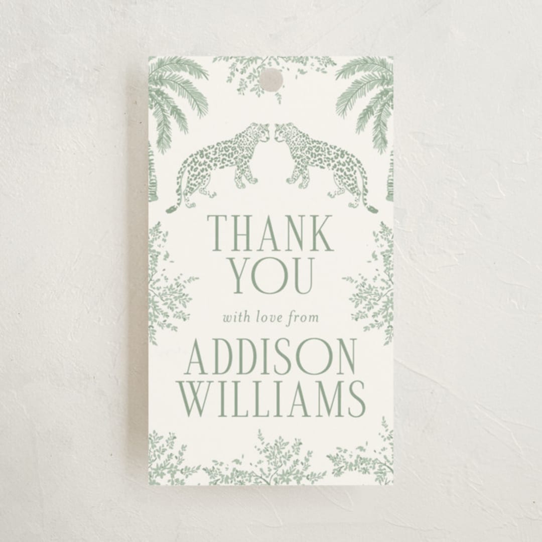"Safari" - Baby Shower Favor Tags in Palm by Jenna Holcomb - Front