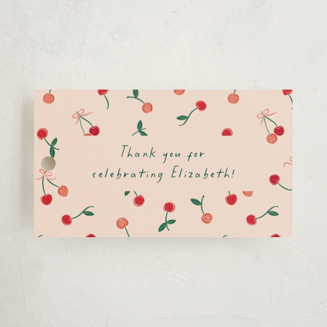 "Cherry Sweet" - Baby Shower Favor Tags in Cherry Pie by Erin German - Front
