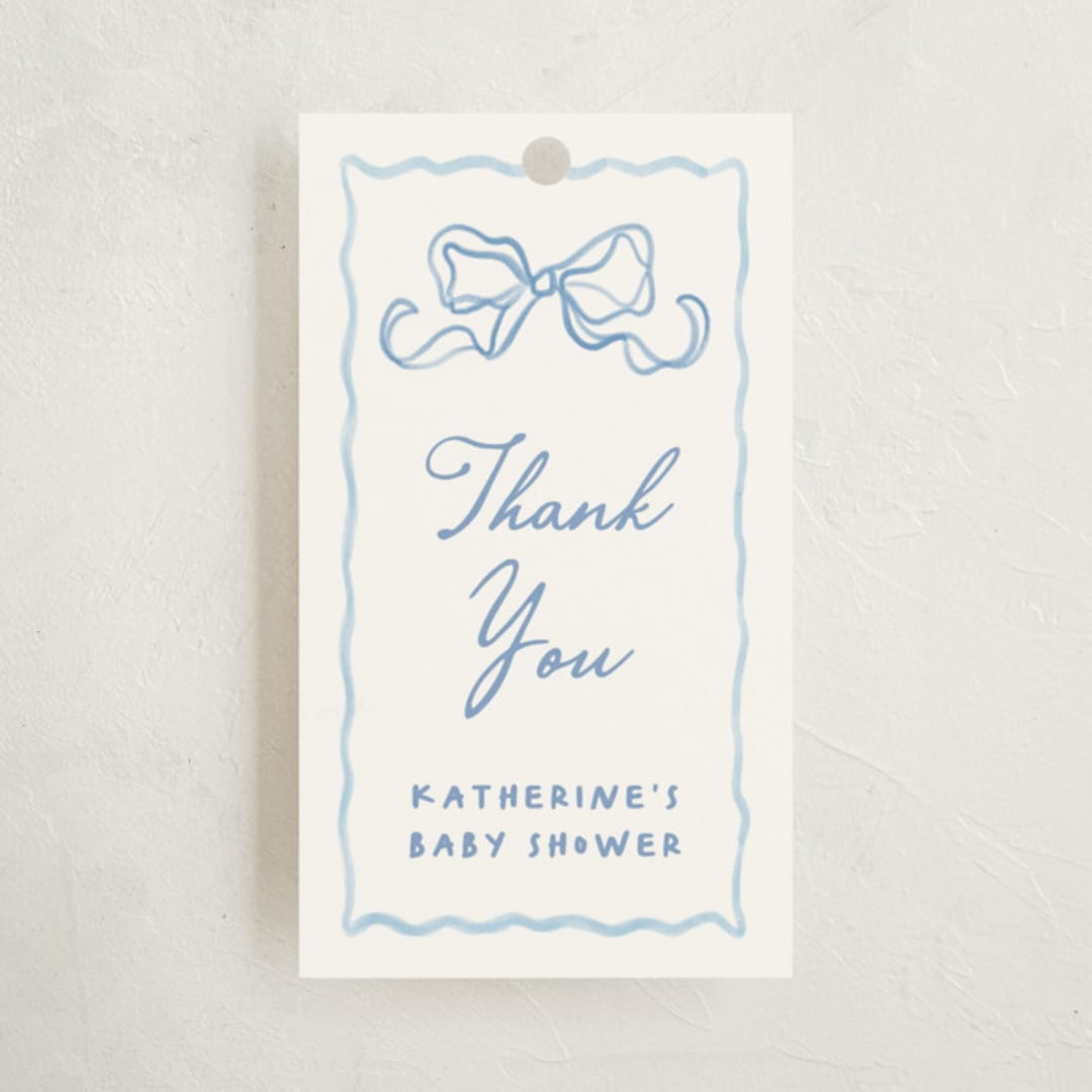 "Folk woodland" - Baby Shower Favor Tags in Sky by Creo Study - Front