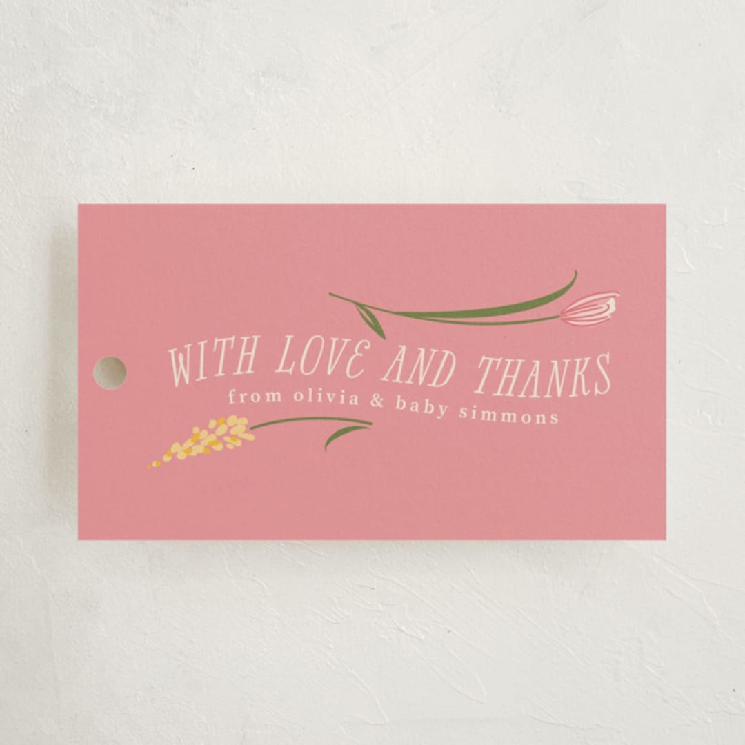 "little bud" - Baby Shower Favor Tags in Garden by letterfix - Front
