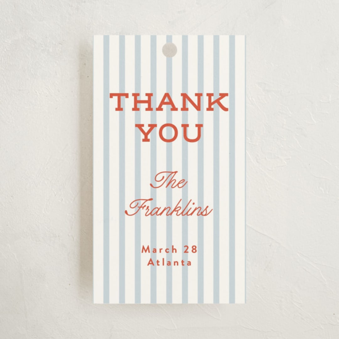 "Rookie Season" - Baby Shower Favor Tags in Cherry by Paper Raven Co. - Front