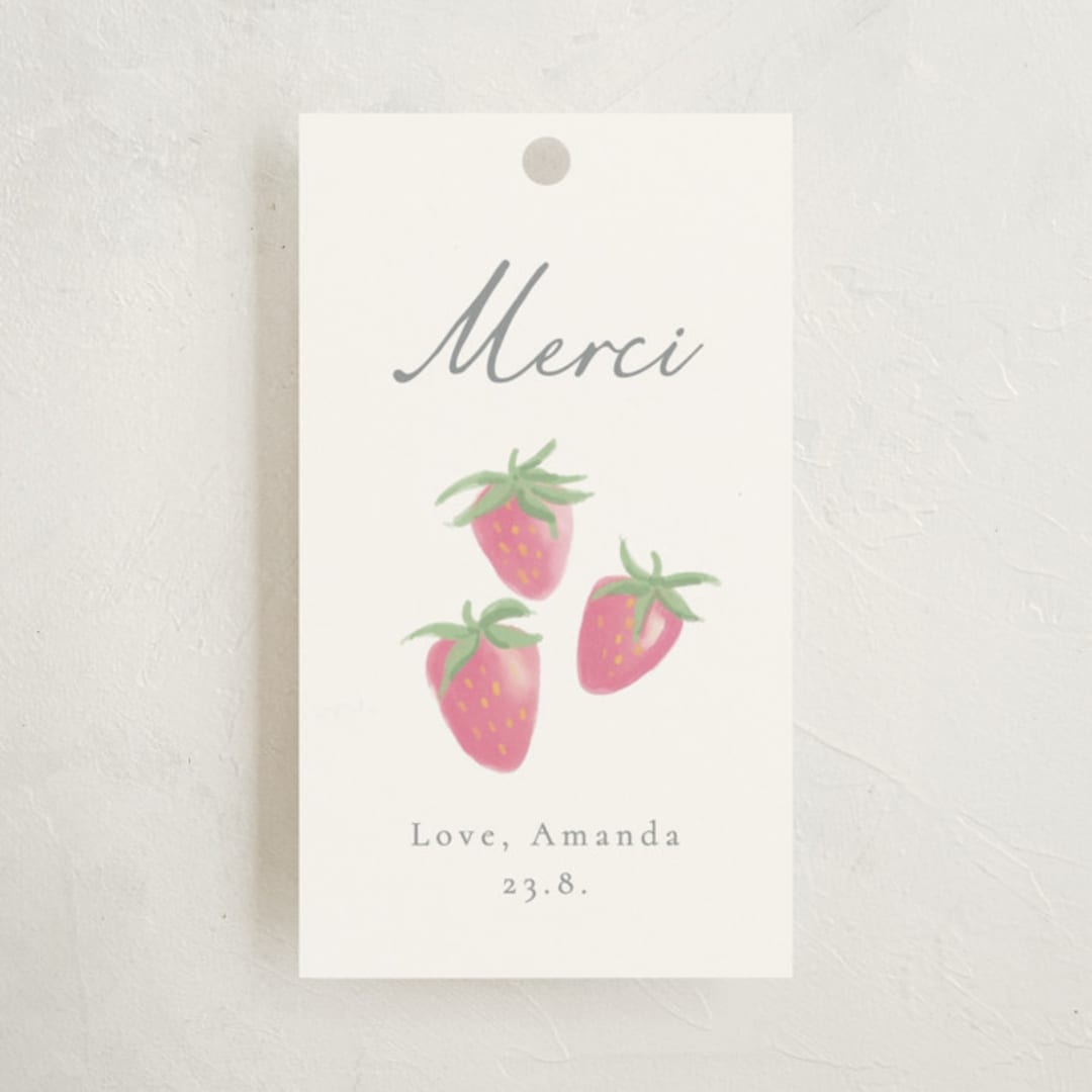 "French Style" - Baby Shower Favor Tags in Melon by frau brandt - Front