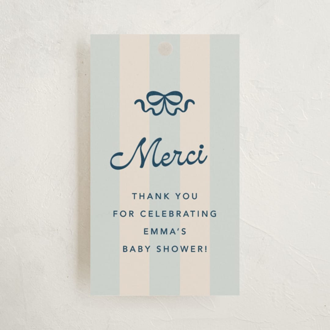 "Mariniere" - Baby Shower Favor Tags in Marina by Olivia Raufman - Front
