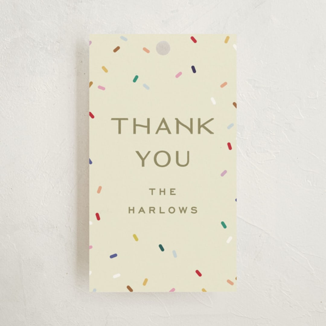"tiny bold sprinkles" - Baby Shower Favor Tags in Cream by Ellen Schlegelmilch - Front
