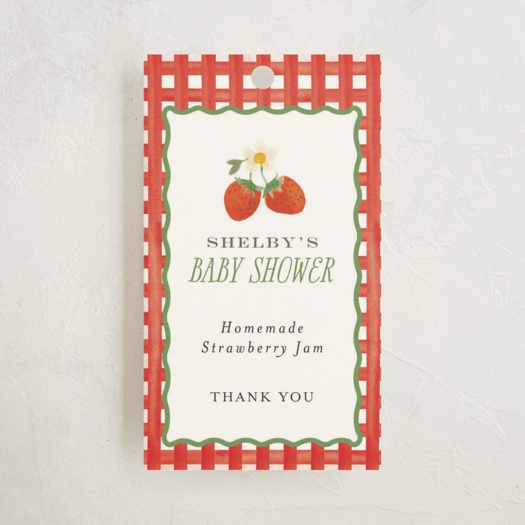 "So Berry Sweet" - Baby Shower Favor Tags in Strawberry by Itsy Belle Studio - Front