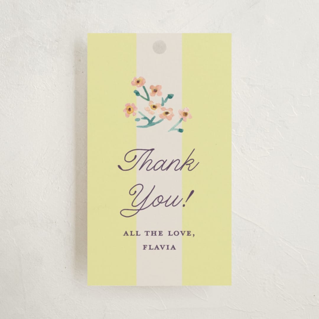 "Blooming Garden" - Baby Shower Favor Tags in Citrus by Pati Cascino - Front