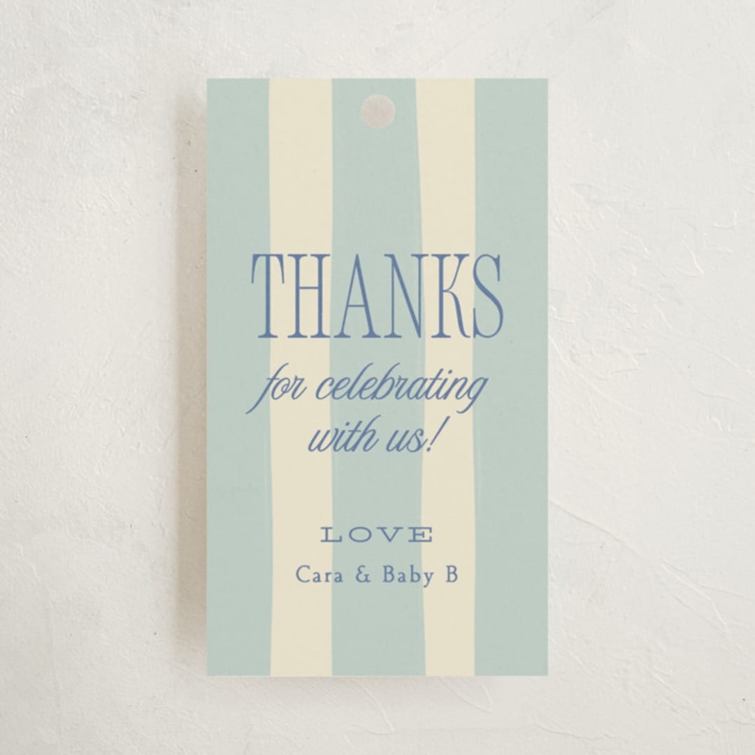 "Beach Babe" - Baby Shower Favor Tags in Ocean by Robert and Stella - Front