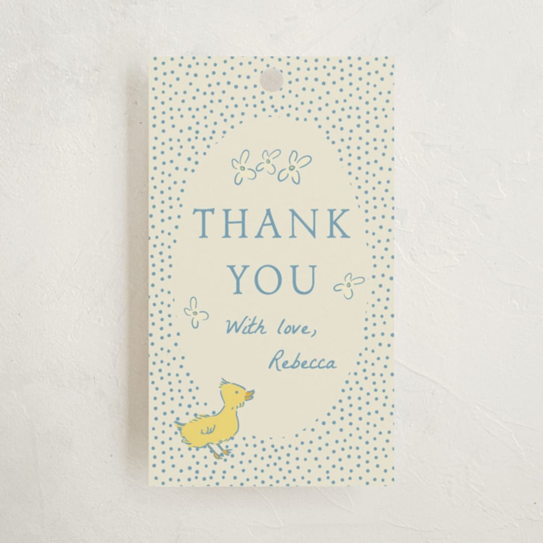 "Sweet Peeps" - Baby Shower Favor Tags in Robin’s Egg by Sarah Rosenthal - Front