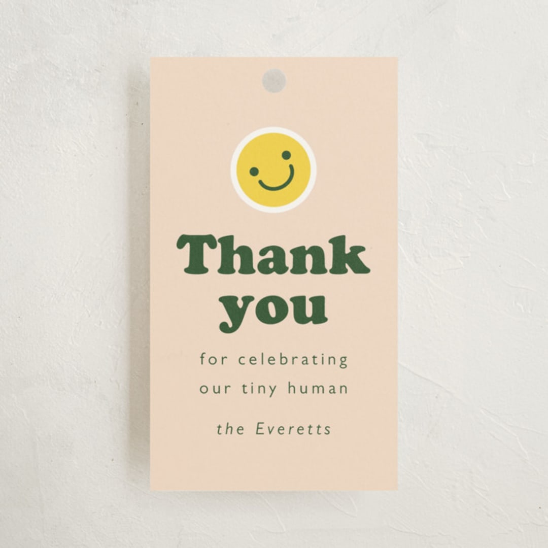 "Scout Badges" - Baby Shower Favor Tags in Sunshine by Hudson meet Rose - Front