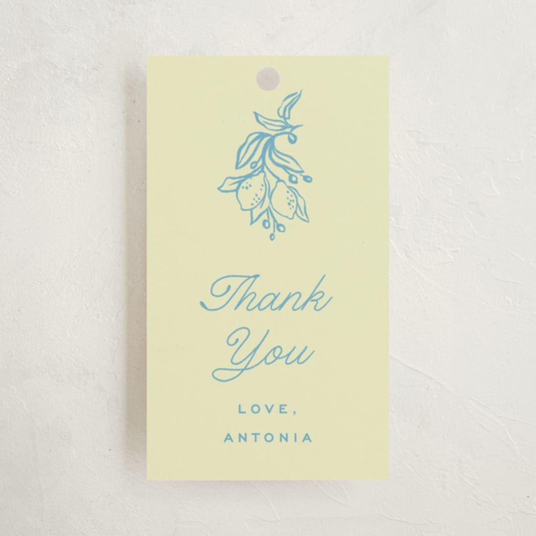 "Ciao Baby" - Baby Shower Favor Tags in Lemonade by Pati Cascino - Front