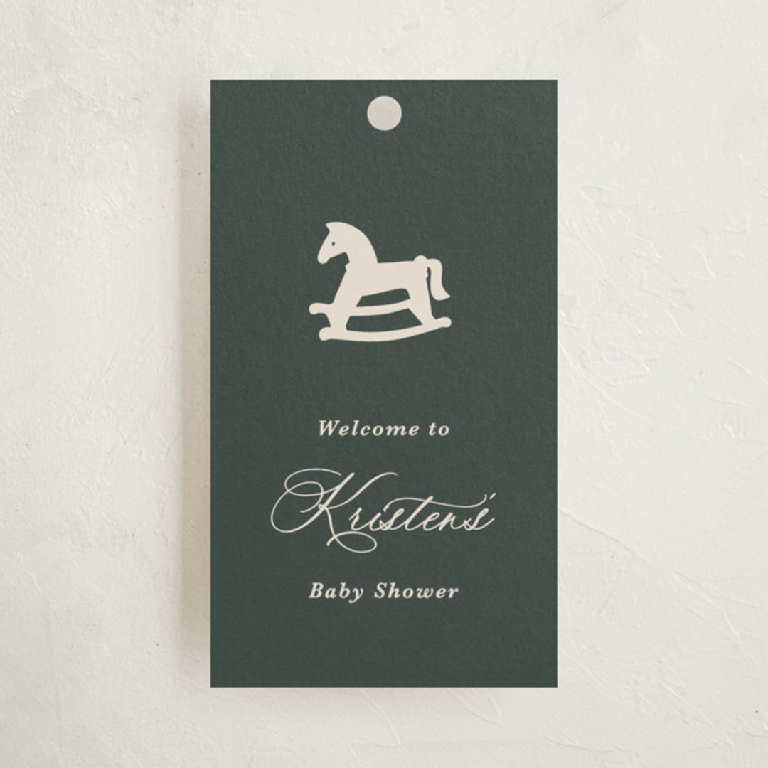 "Wesley" - Baby Shower Favor Tags in Juniper by Kate Ahn - Front