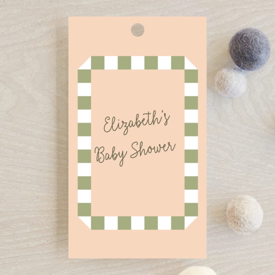 "Boardwalk" - Baby Shower Favor Tags in Peach by Baumbirdy - Front
