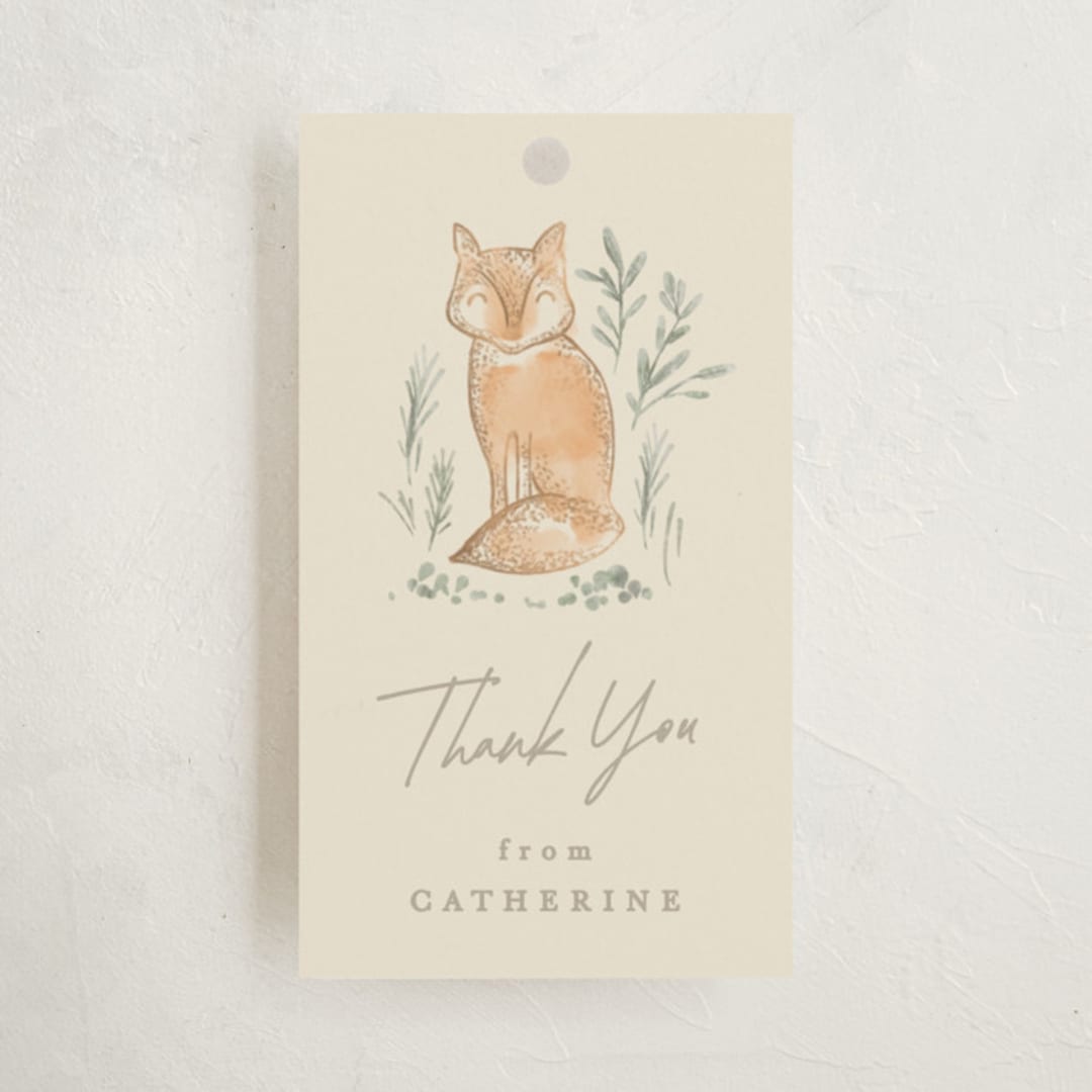 "Vintage woodland" - Baby Shower Favor Tags in Ginger by Creo Study - Front