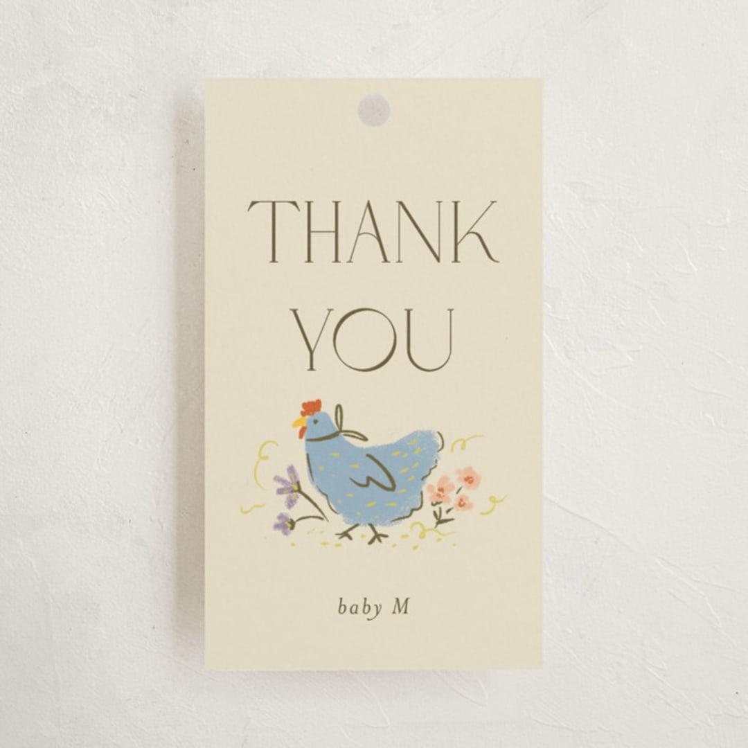 "Whimsical Frame" - Baby Shower Favor Tags in Creamery by Vera Lim - Front