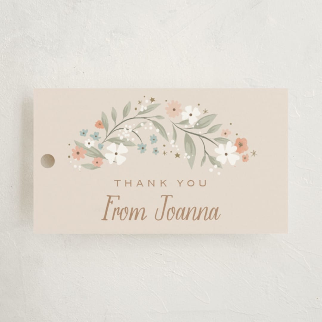 "Twinkle Bunny" - Baby Shower Favor Tags in Sand by Hannah Williams - Front