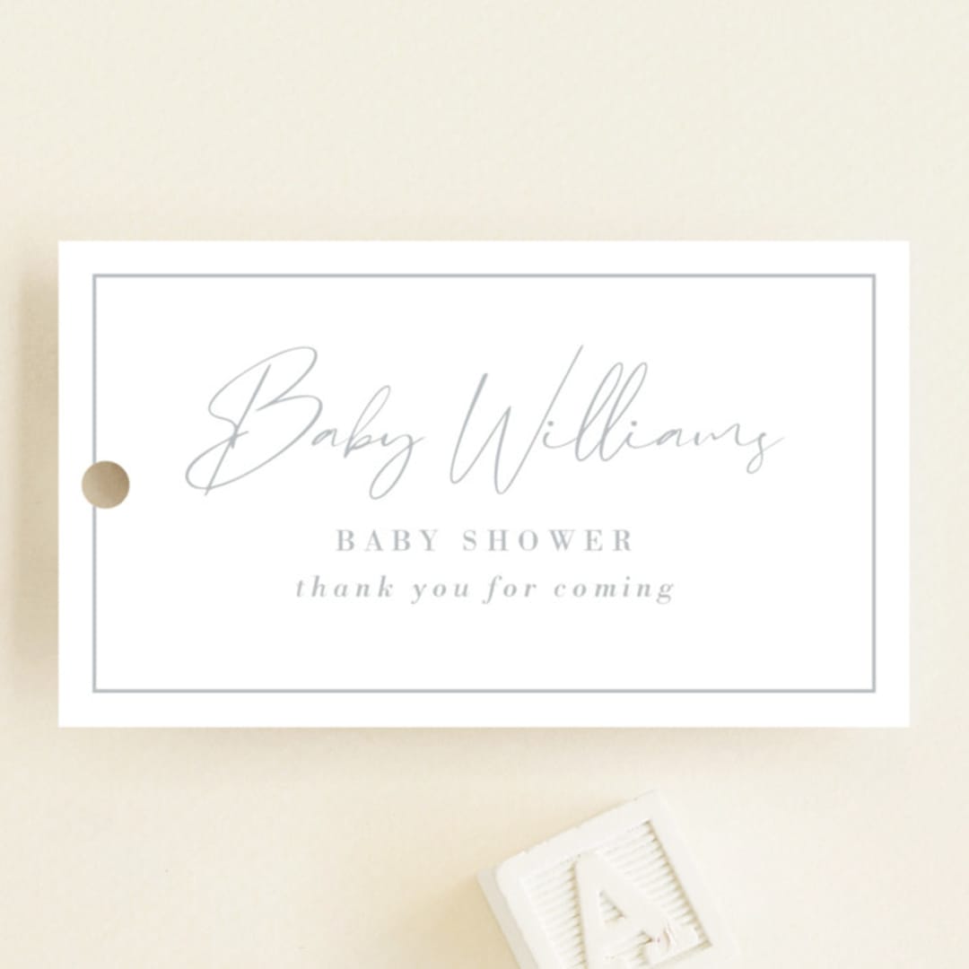 "Boho Frame" - Baby Shower Favor Tags in Dove by Tamara Hilje - Front