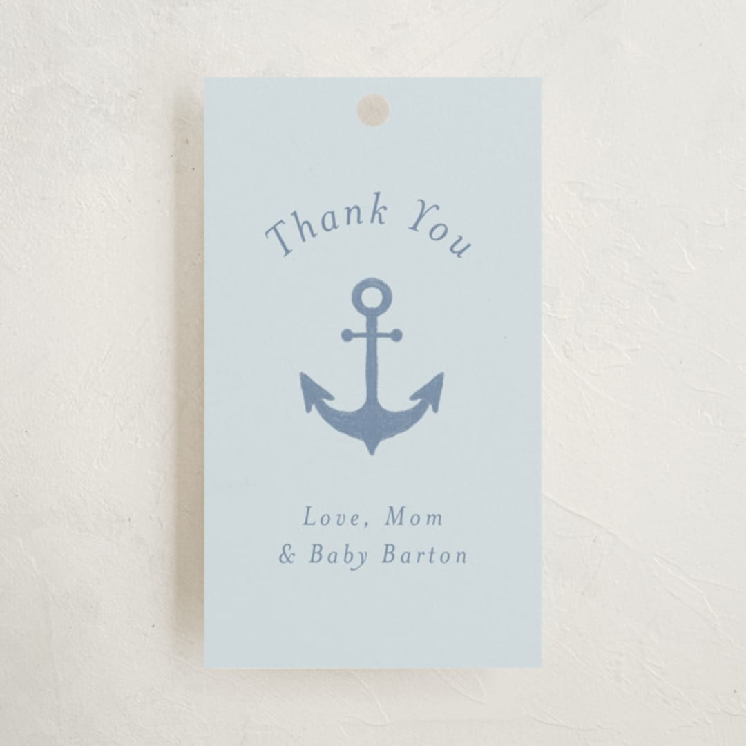 "Ahoy" - Baby Shower Favor Tags in Sea by Brynne Foster - Front