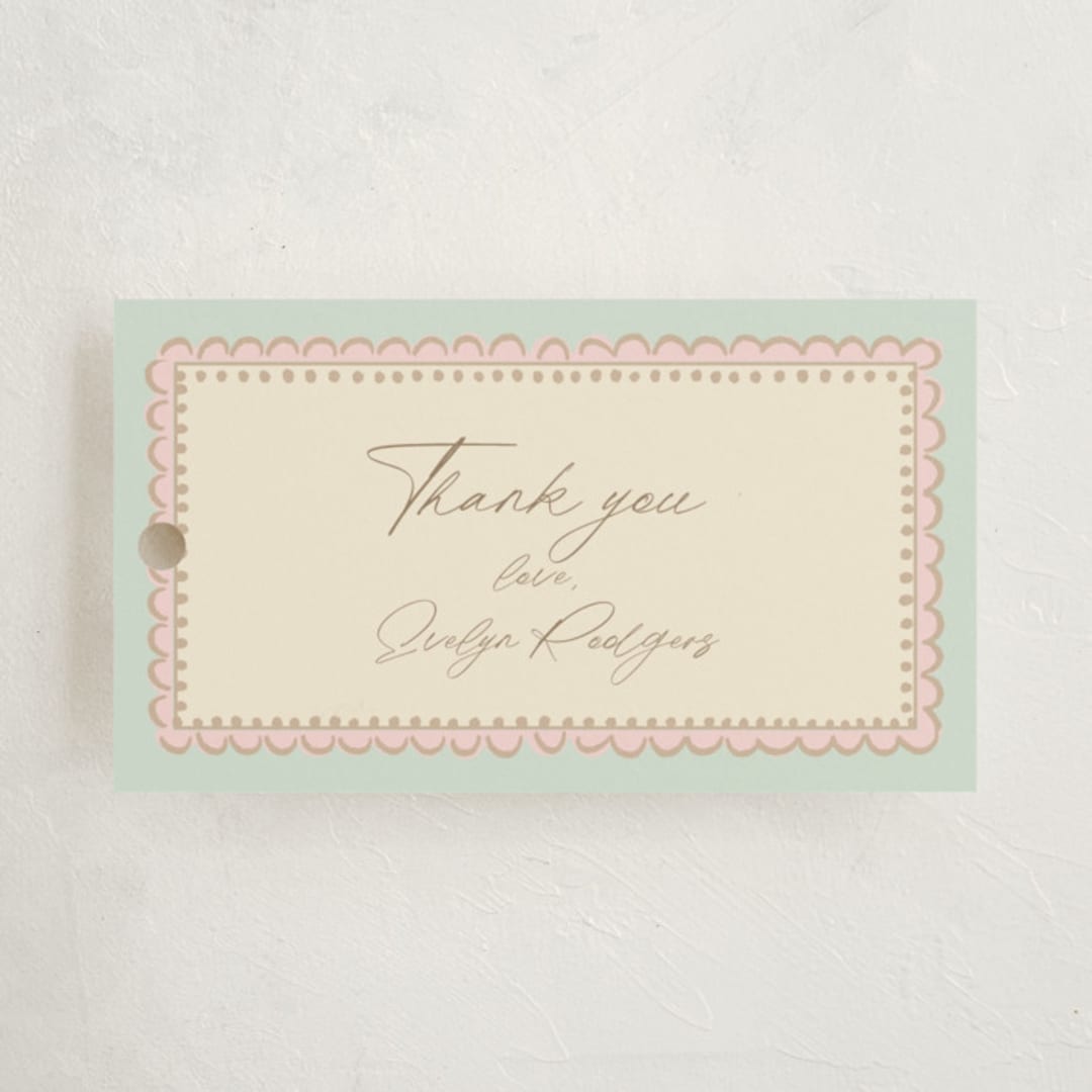 "Precious" - Baby Shower Favor Tags in Mint by Tina Faselli - Front
