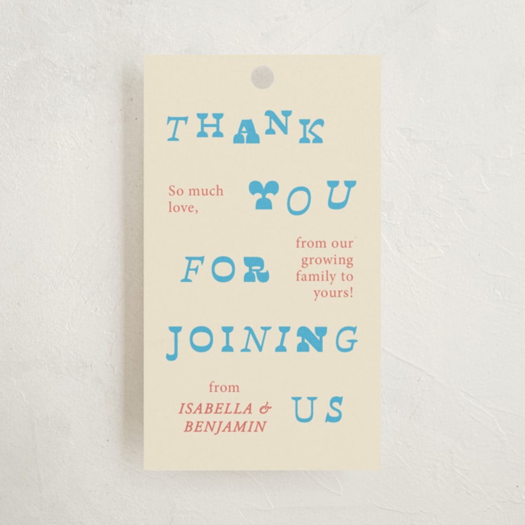 "Oh Baby It's Time" - Baby Shower Favor Tags in Blueberry by Kartika Paramita - Front