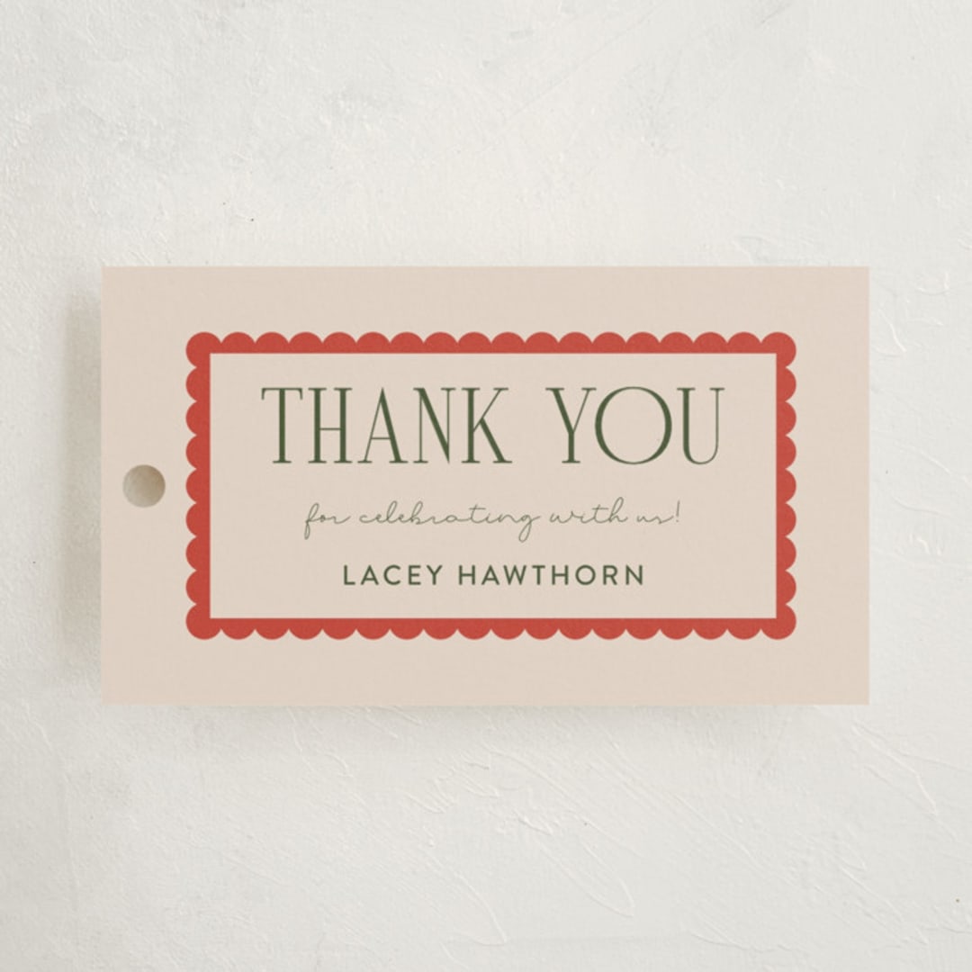 "Prep Room" - Baby Shower Favor Tags in Taupe by Ashlee Townsend - Front