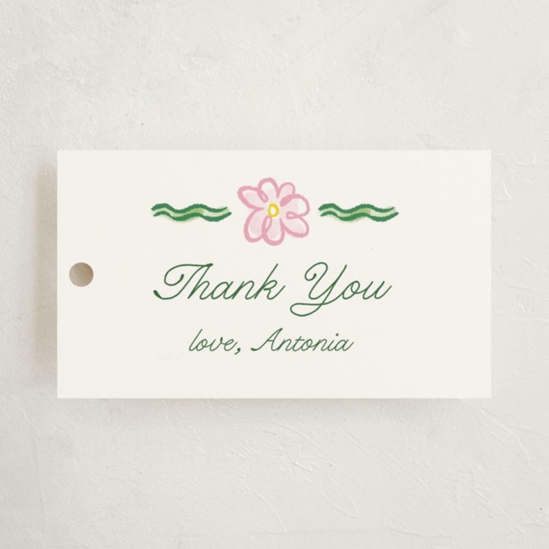 "Dilleto" - Baby Shower Favor Tags in Garden by Pati Cascino - Front