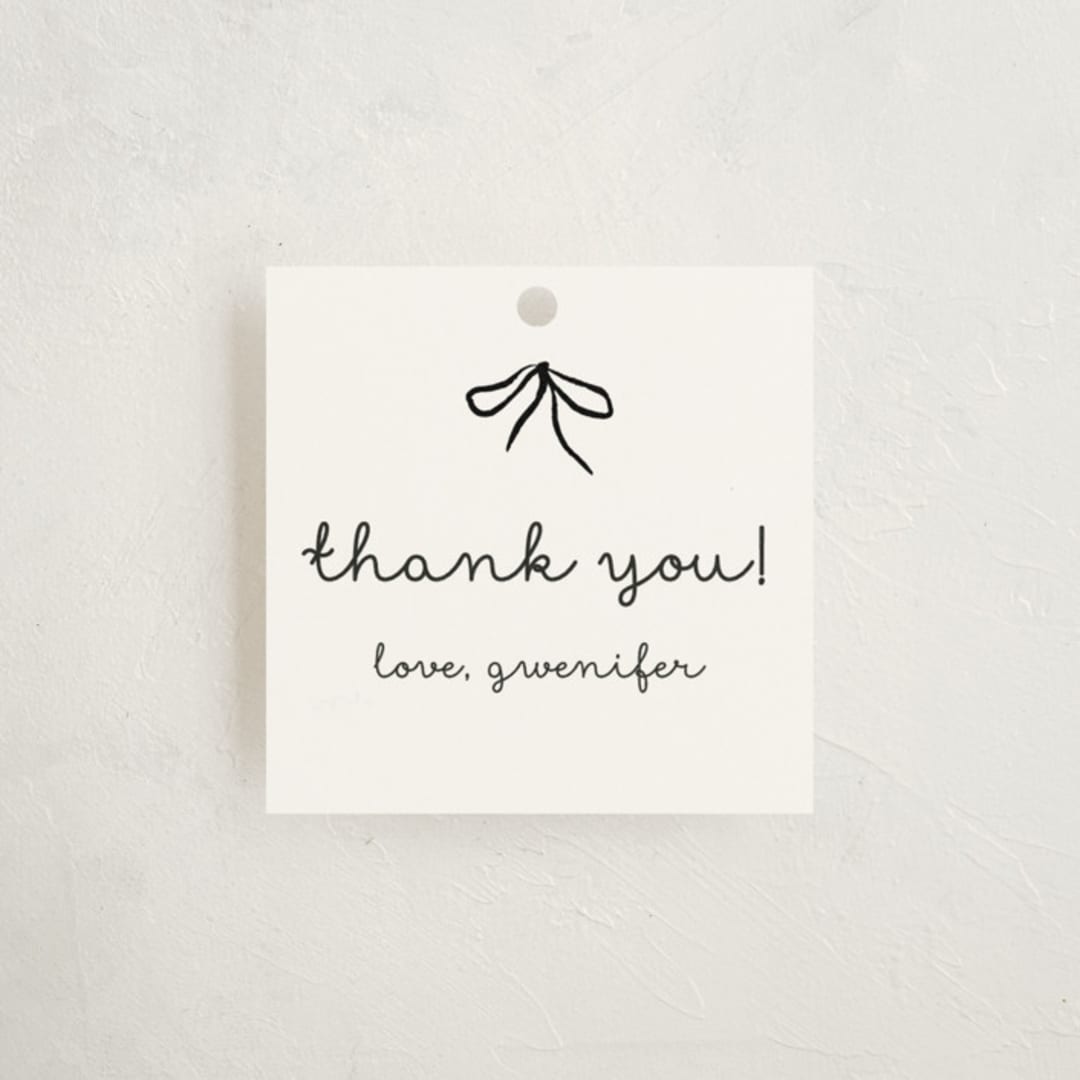 "Okarche" - Baby Shower Favor Tags in Cotton by Deynaaz Daraei - Front