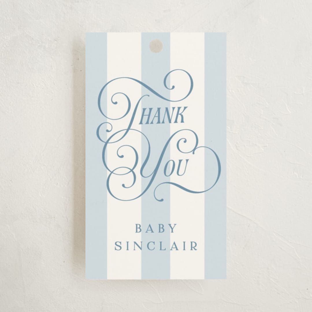 "Oh Boy!" - Baby Shower Favor Tags in Bluebonnet by Laura Hankins - Front