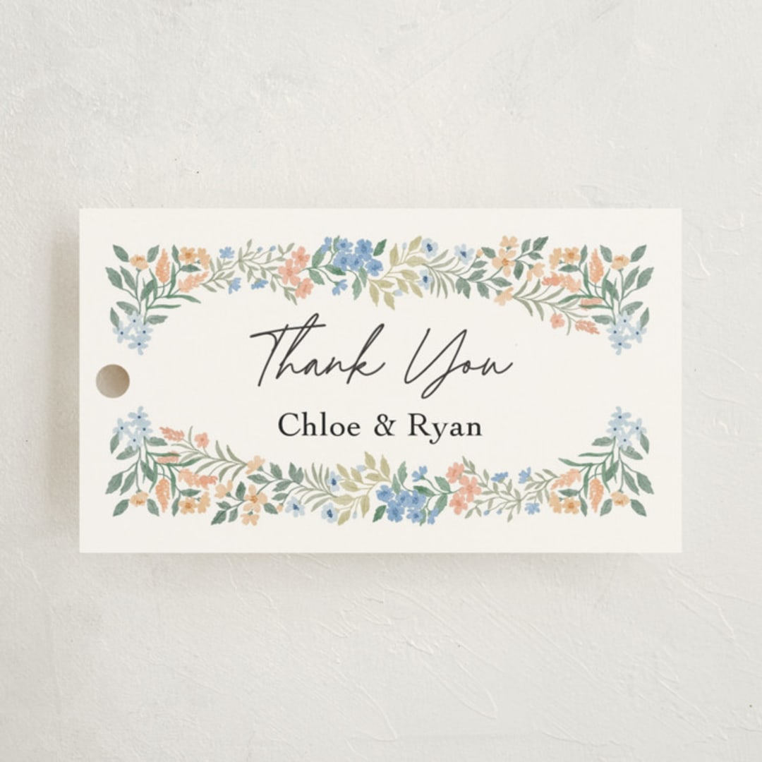 "Sweet Garden" - Baby Shower Favor Tags in Pastel by Elly - Front