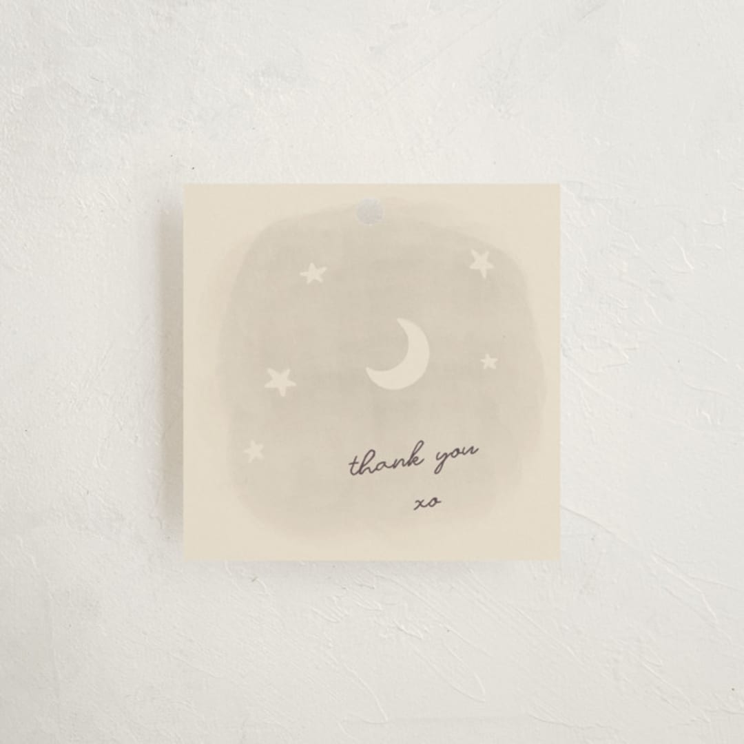"Lullaby" - Baby Shower Favor Tags in Cream by Ani Somi - Front